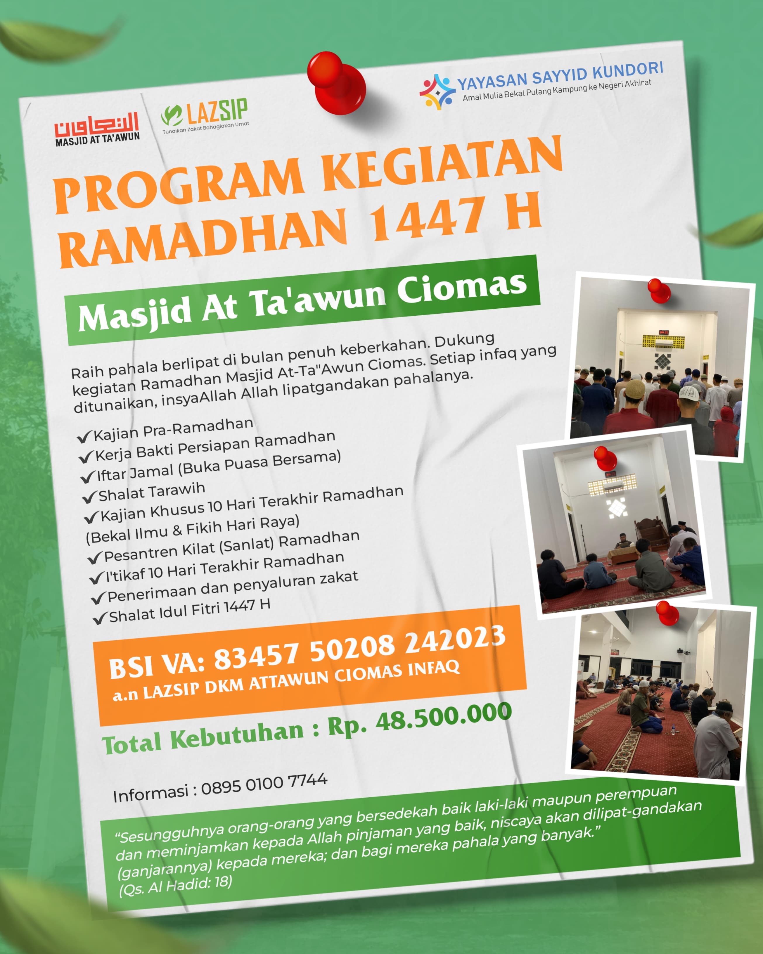 Kegiatan Ramadhan Mesjid Attawun Ciomas Bogor